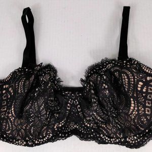 Victoria's Secret Dream Angels Wicked Unlined Uplift Black Laced Bra Size:38DD
